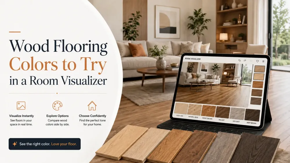 Colores de pisos de madera para probar en un visualizador de habitaciones